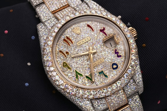 iced out rainbow rolex