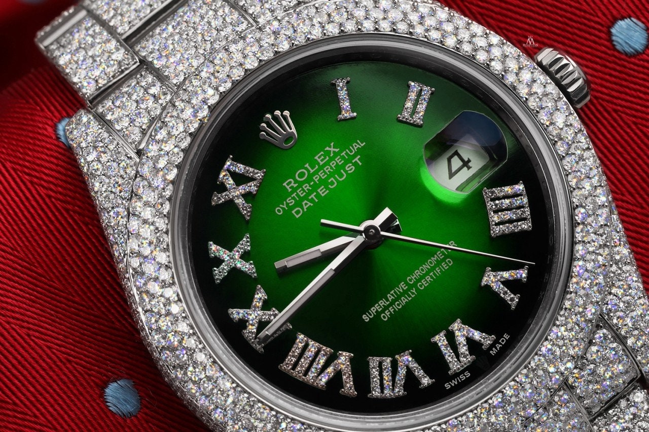 rolex datejust green numerals