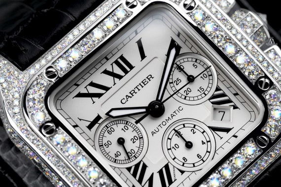 cartier santos 100 iced out