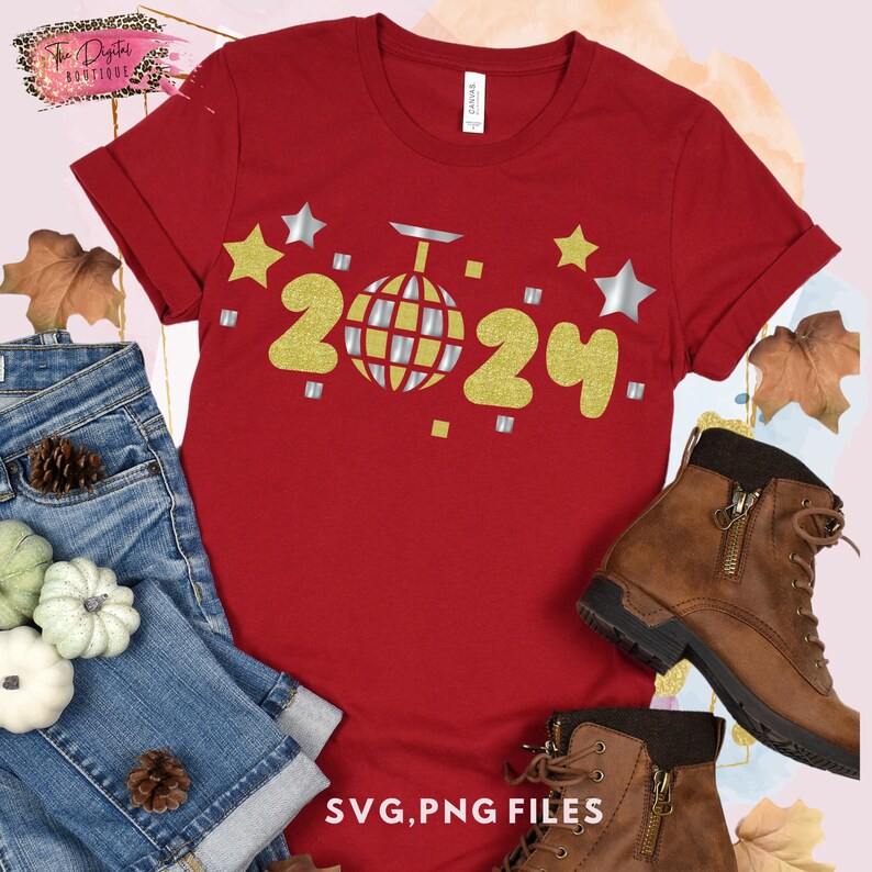 Disco Ball 2024 New Year SVG, Digital Download Etsy