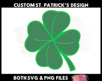 St. Patrick's Day Shamrock SVG: klavertje vier ontwerp (SVG/PNG)