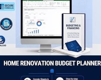 Home Renovation Budget Planner | Google Sheets & Excel Template + Step-by-Step Guide | Digital Download