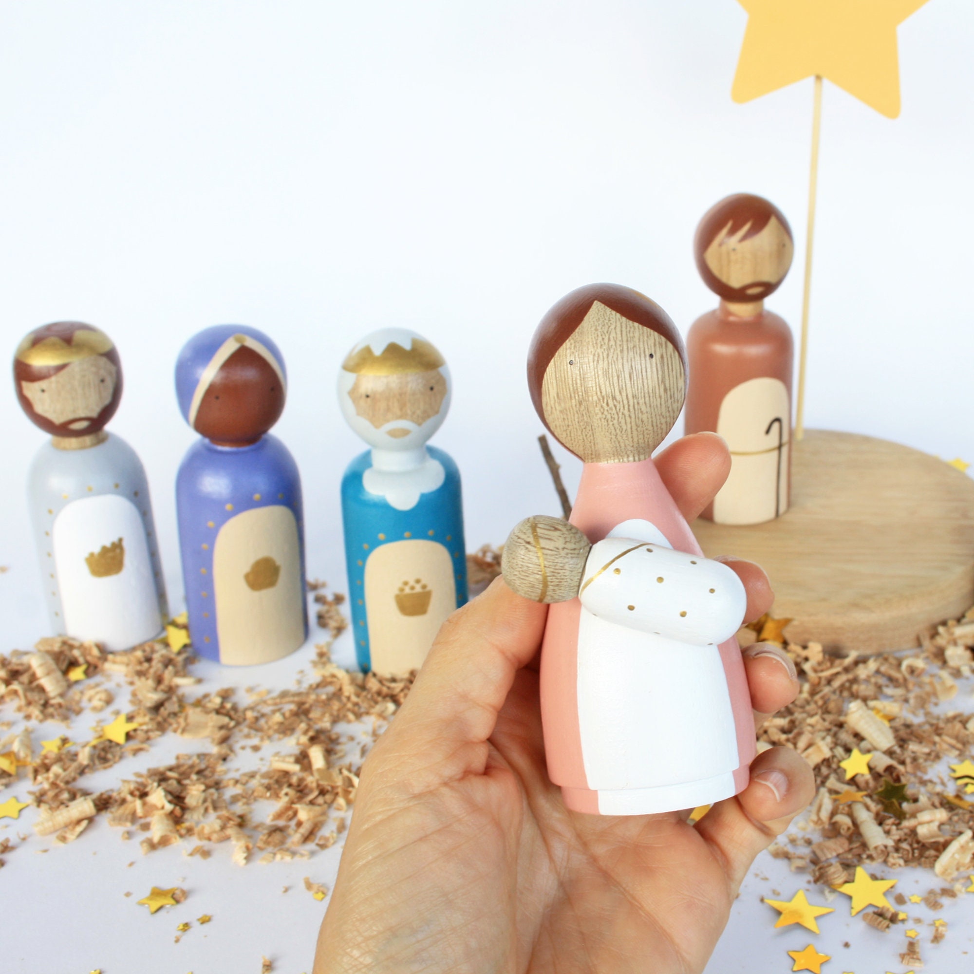 Nativity Peg Doll GIFT SET Collab w/Woodies