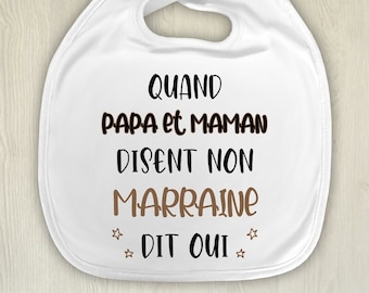 Bavoir bébé personnalisable Quand papa et maman