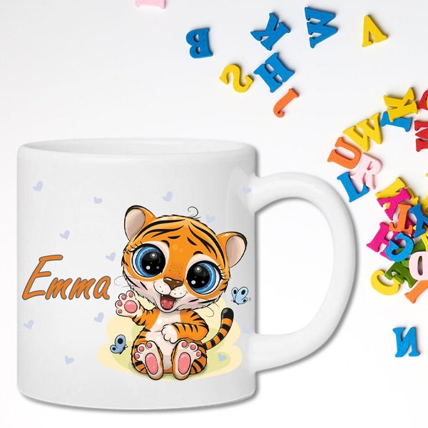 Tasse enfant résistante personnalisée tigre