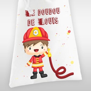 Sac à doudou ou sac de gym personnalisé modèle pompier - LIVRAISON OFFERTE