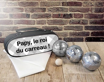 Sacoche de rangement pour boules de pétanques modèle carreau