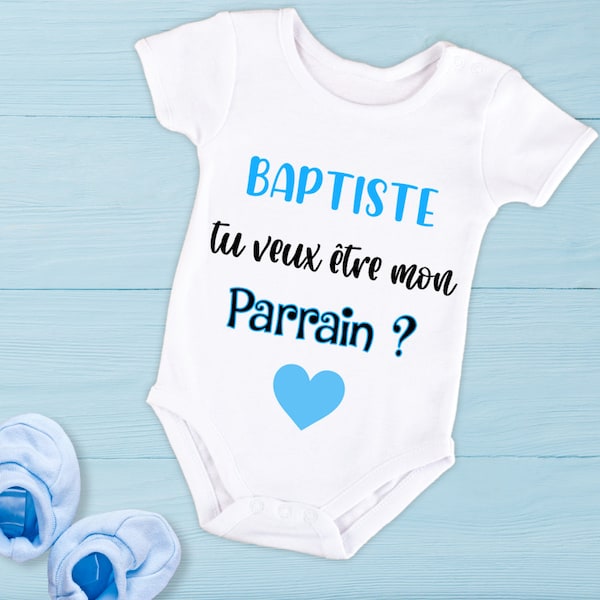 Body bébé ou tee-shirt personnalisable demande futur parrain