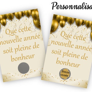 Carte à gratter or personnalisable pour une annonce originale au nouvel an - LIVRAISON OFFERTE