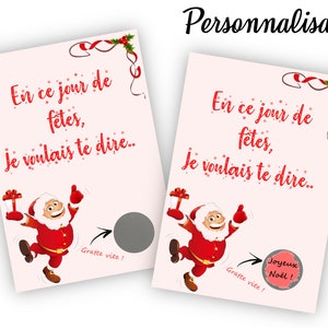 Carte à gratter Noël personnalisable pour une annonce originale - LIVRAISON OFFERTE
