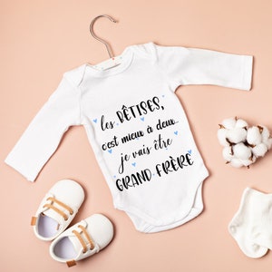Body bébé ou tee-shirt personnalisable futur grand frère - LIVRAISON OFFERTE