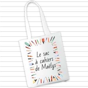 Sac à cahiers personnalisable avec message modèle crayons - LIVRAISON OFFERTE