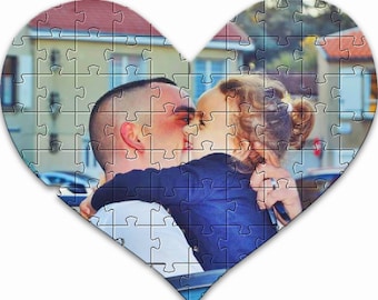 Puzzle coeur personnalisable avec votre photo - Expédition 24H