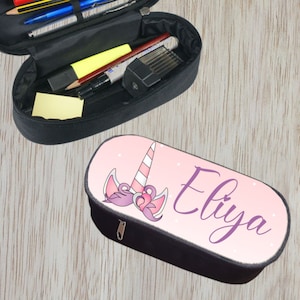 Trousse à crayons personnalisable modèle licorne - LIVRAISON OFFERTE