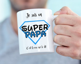 Mug personnalisable super papa pour un cadeau original