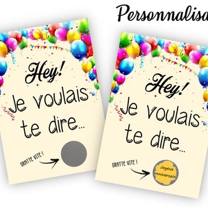 Carte à gratter personnalisée Joyeux Anniversaire - LIVRAISON OFFERTE