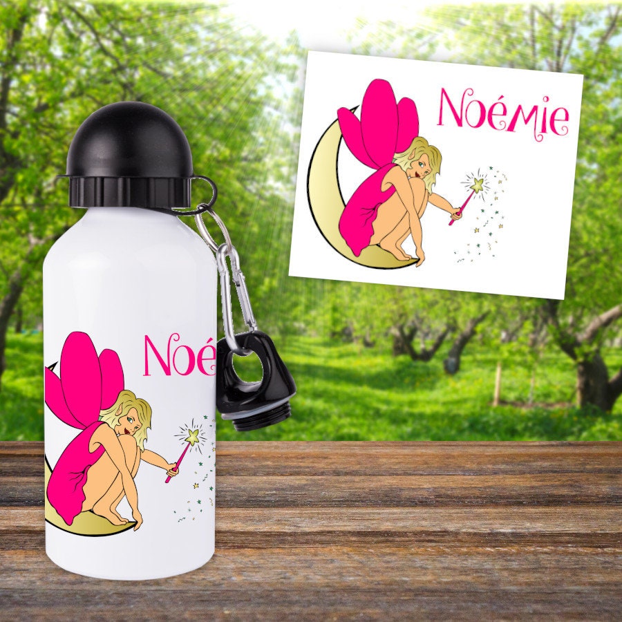 Gourde Pour Enfant Personnalisable avec Prénom Modèle Fée