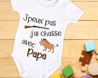 Body bébé ou tee-shirt personnalisable chasse