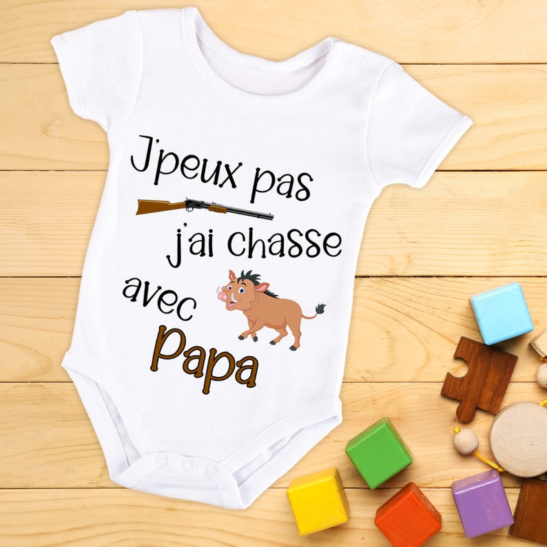 Body bébé ou tee-shirt personnalisable chasse image 1