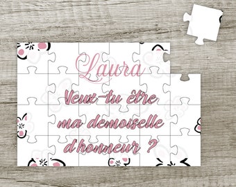 Puzzle personnalisable - Demande originale future témoin de mariage ou demoiselle d'honneur - LIVRAISON OFFERTE