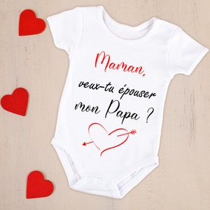 Body bébé ou tee-shirt personnalisé demande mariage 画像 1