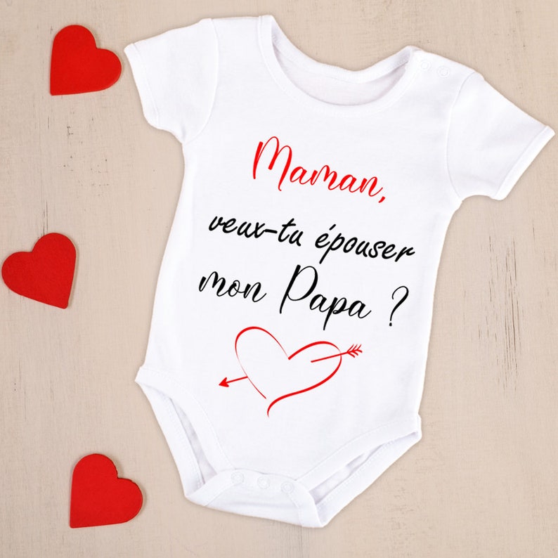 Body bébé ou tee-shirt personnalisé demande mariage 画像 1