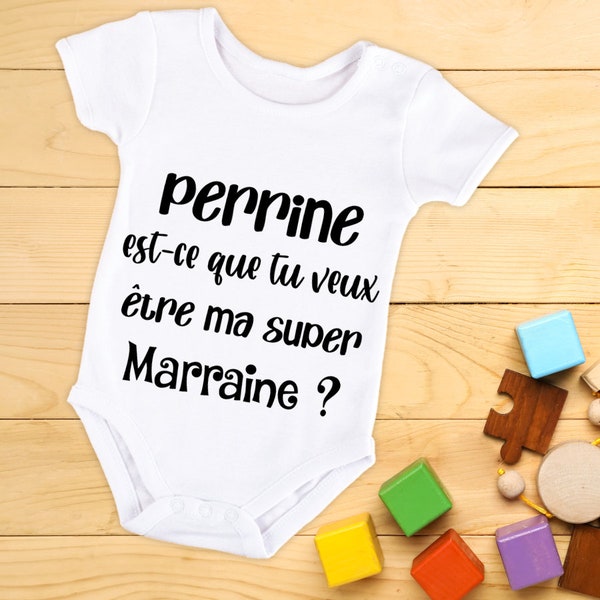 Body bébé ou tee-shirt personnalisable demande future marraine