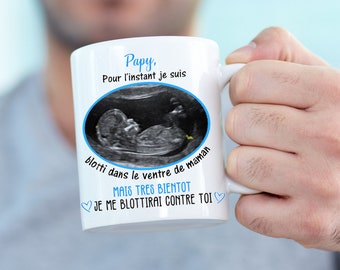 Mug personnalisable avec votre échographie pour un cadeau au futur papy