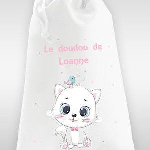 Sac à doudou ou sac de gym personnalisé modèle chat - LIVRAISON OFFERTE