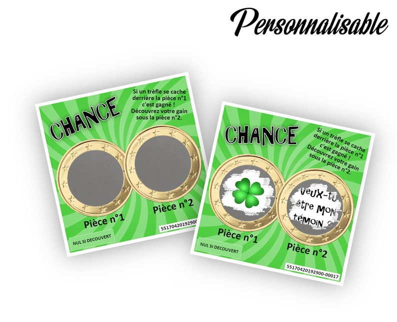Carte à gratter personnalisable avec un message au choix pour une annonce originale 6 couleurs - LIVRAISON OFFERTE Vert