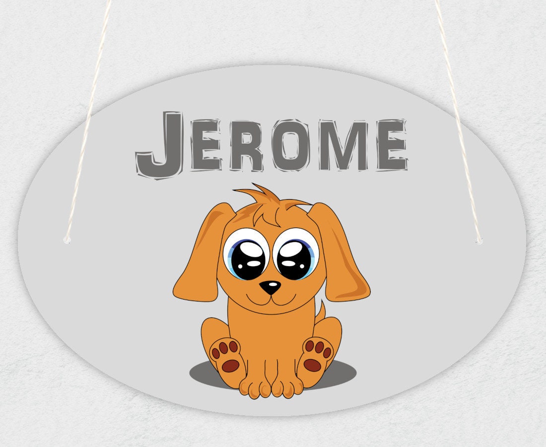 Plaque de Porte Pour Enfant Personnalisable avec Prénom Modèle Chien