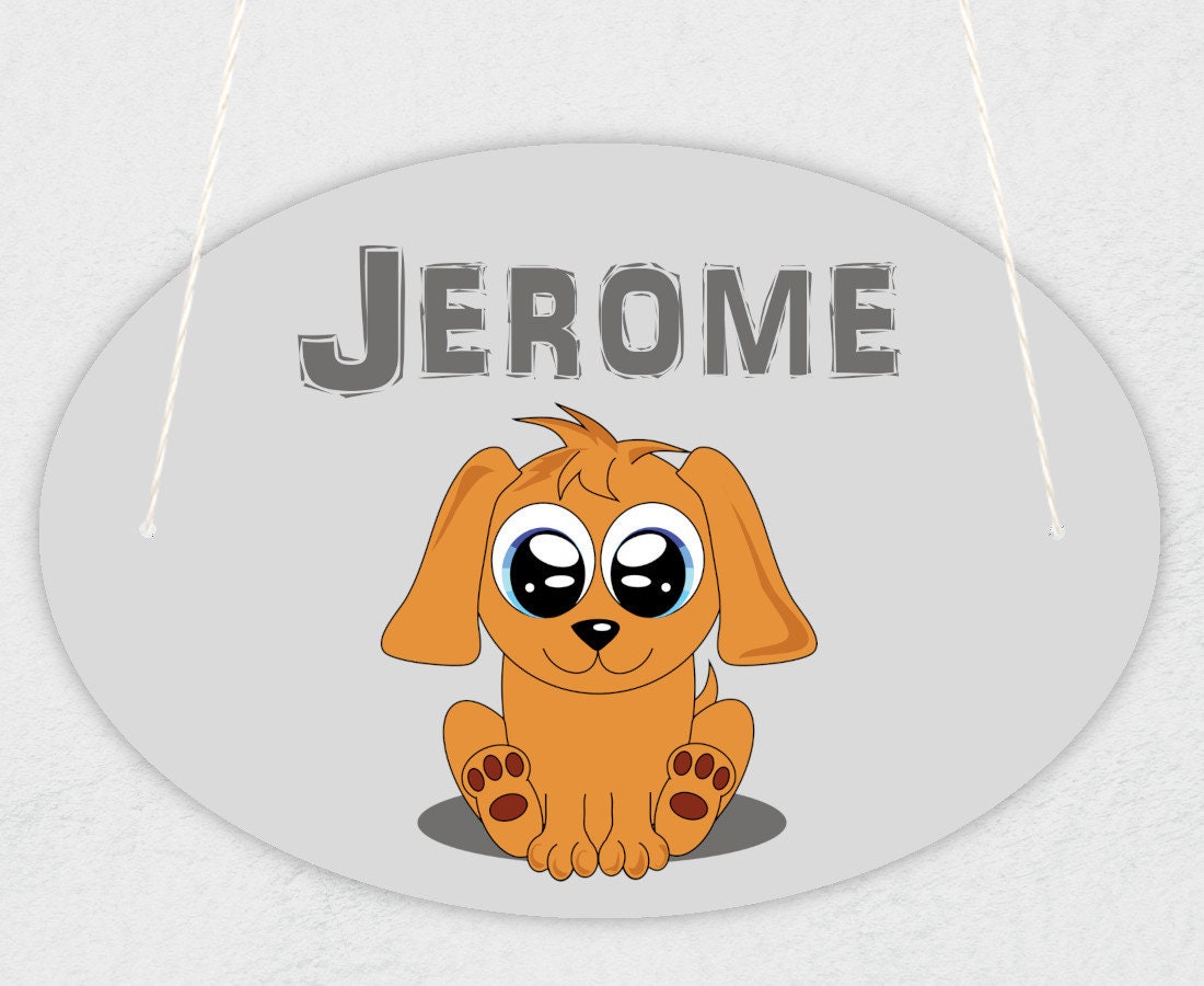 Plaque de Porte Pour Enfant Personnalisable avec Prénom Modèle Chien