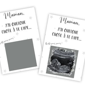 Carte à gratter personnalisable avec votre échographie pour annoncer votre grossesse
