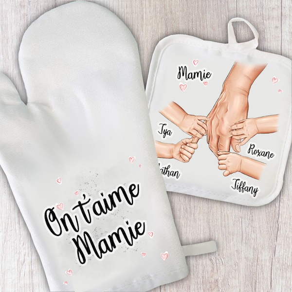 Duo manique et gant grand-parent personnalisable avec mains