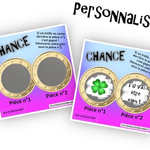 Carte à gratter personnalisable avec un message au choix pour une annonce originale 6 couleurs - LIVRAISON OFFERTE