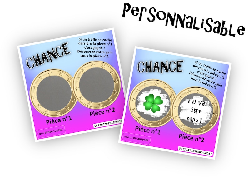 Carte à gratter personnalisable avec un message au choix pour une annonce originale 6 couleurs - LIVRAISON OFFERTE Dégradé violet