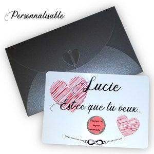 Carte à gratter personnalisable demande originale future marraine avec bijou et pochette cadeau - LIVRAISON OFFERTE