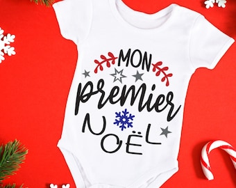 Body bébé ou tee-shirt personnalisé premier Noël flocon