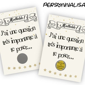 Carte à gratter personnalisable future témoin de mariage ou demoiselle d'honneur - LIVRAISON OFFERTE