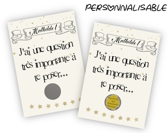 Carte à gratter personnalisable future témoin de mariage ou demoiselle d'honneur - LIVRAISON OFFERTE