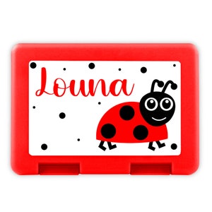 Boîte à goûter personnalisée modèle coccinelle - Expédition 24H