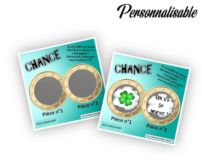Carte à gratter personnalisable avec un message au choix pour une annonce originale 6 couleurs - LIVRAISON OFFERTE Dégradé turquoise