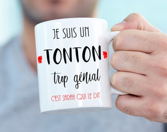 Mug tonton personnalisable avec un prénom pour un cadeau original