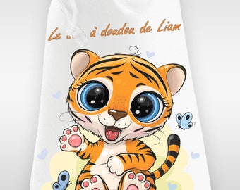 Sac à doudou ou sac de gym personnalisé modèle tigre