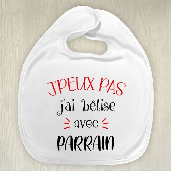 Grand bavoir bébé personnalisable j'peux pas j'ai bêtise -  France