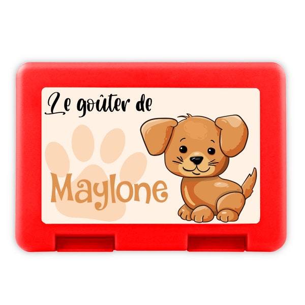 Boîte à goûter personnalisée modèle chien