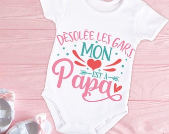 Body bébé ou tee-shirt personnalisé mon coeur est à papa