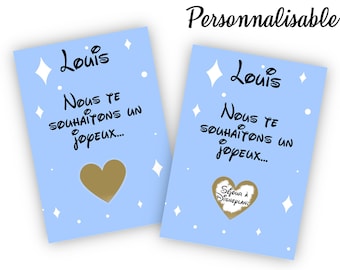 Carte à gratter Disney personnalisable avec un message au choix 3 modèles - Expédition 24H