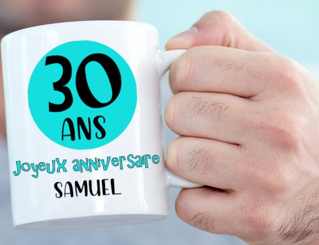 Mug Anniversaire Personnalisable avec Âge et Prénom