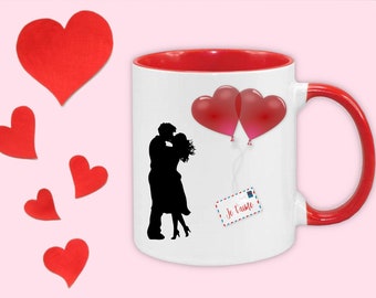 Mug rouge personnalisé amoureux pour une déclaration d'amour originale